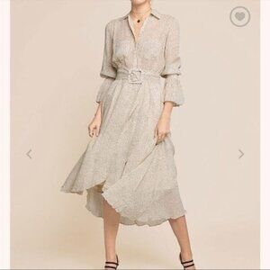 byTiMo belted georgette mini polka dot shirt dress XS